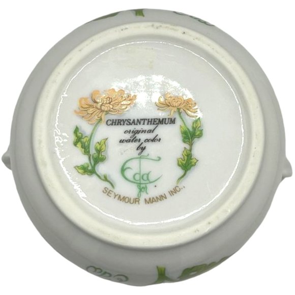 Vtg Sugar Bowl: Chrysanthemum Original Water Color by Eda for Seymour Mann Gift - Picture 7 of 10